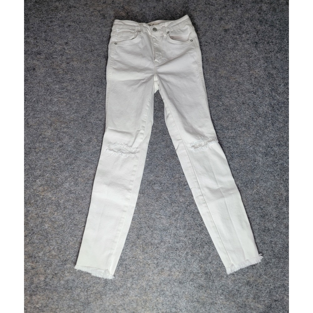 We The Free White Distressed Raw‎ Hem Jeans Size 26 - Picture 2 of 7